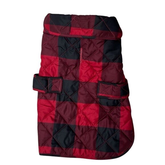 St.John’s Bark Red Plaid Dog Jacket. Size Medium. - Picture 1 of 7